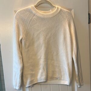 Tahari Cream Ribbed Crewneck Pullover